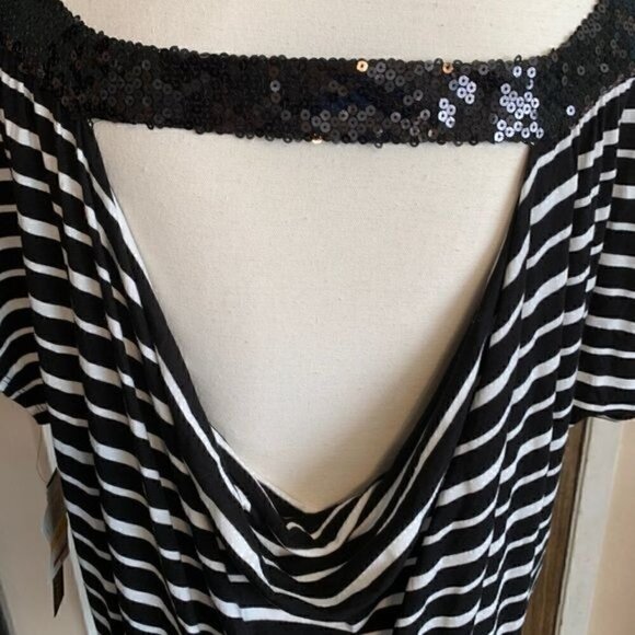 Women’s size small Baby Phat black and white party dress with black sequins. - Picture 3 of 9